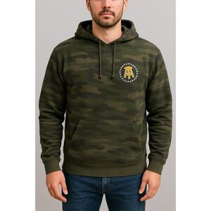 Barstool Sports Camo Hoodie Pullover Sweatshirt Green Camouflage Logo Unisex M